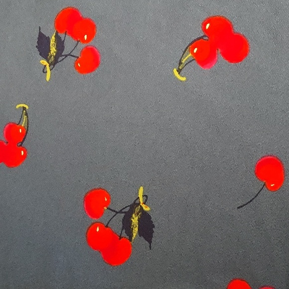 ModCloth Blue & Red Cherry Print Tie-Strap Smocked Back Mini Dress Size M - Picture 6 of 9